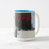 "Infinity Fusion: Zwei-Tone-Tasse mit Abstraktem B Zweifarbige Tasse (VorderseiteRechts)