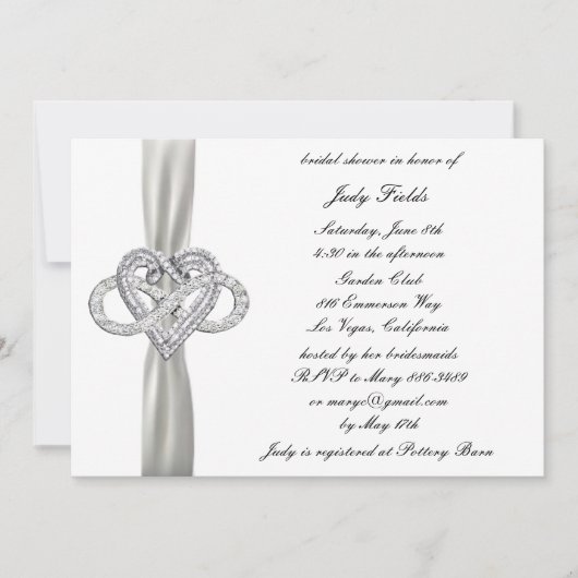 Infinity Heart Bridal Dusche Einladung (Vorderseite)