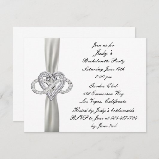 Infinity Heart Junggeselinnen-Abschied Einladung (Vorne/Hinten)