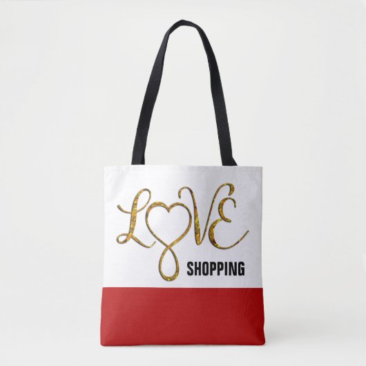 Infinity Heart Lemniscate - LIEBE Gold Tasche (Vorderseite)