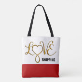 Infinity Heart Lemniscate - LIEBE Gold Tasche (Rückseite)
