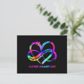 Infinity Heart Love Autism Awareness Needs No Word Postkarte (Stehend Vorderseite)