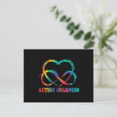 Infinity Heart Love Autism Awareness Needs No Word Postkarte (Stehend Vorderseite)