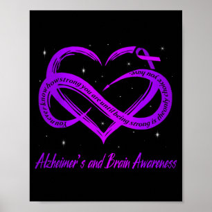Infinity-Herz Lila Band Alzheimer und Gehirn Poster