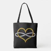 Infinity lemniscate Herz BiColor Gold Silber Tasche (Rückseite)