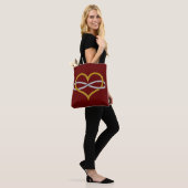 Infinity lemniscate Herz BiColor Gold Silber Tasche (Am Model)