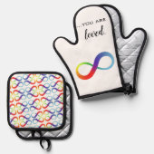 Infinity LGBTQ+ Pride-Tasche Ofenhandschuh & Topflappen-Set (Vorderseite/Rückseite)