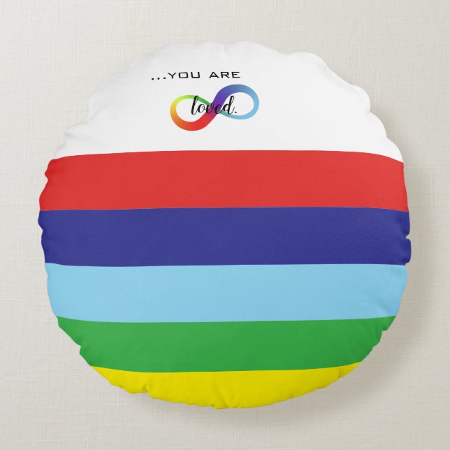 Infinity LGBTQ+ Pride-Tasche Rundes Kissen (Vorderseite)