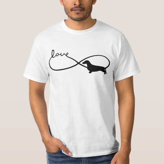 Infinity Liebe Lemniscate Kurz Hair Dackel 1 T-Shirt (Vorderseite)