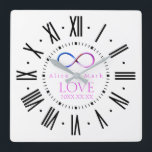 Infinity Love | Forever Gifts Quadratische Wanduhr<br><div class="desc">Science Symbol design - great for students,  mathematicians,  math/science teachers,  professors,  researchers or for all you scientist types out there!</div>