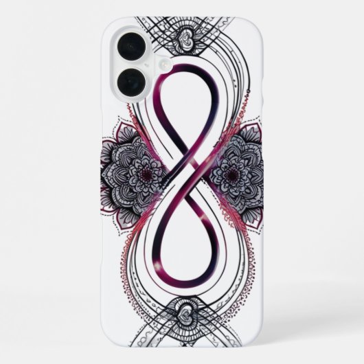 Infinity Love Mandala iPhone 16 Plus Hülle – Moder (Rückseite)