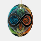 Infinity Mandala African Tribal Mask Abstrakt Keramik Ornament (Rechts)