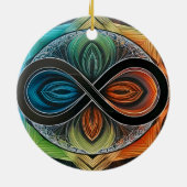 Infinity Mandala African Tribal Mask Abstrakt Keramik Ornament (Hinten)