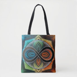 Infinity Mandala African Tribal Mask Abstrakt Tasche