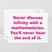 Infinity Math Postkarten (Vorne/Hinten)