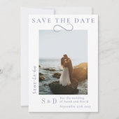 Infinity Minimalistisch Powder Blau Save the Date (Vorderseite)