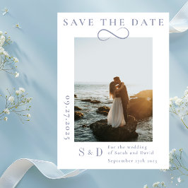 Infinity Minimalistisch Powder Blau Save the Date