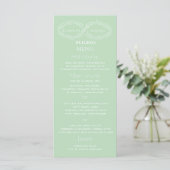 Infinity neo mint botanische romantische Chic eleg Menükarte (Stehend Vorderseite)