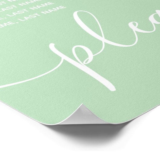 Infinity neo mint botanische romantische Chic eleg Poster (Ecke)