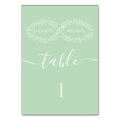 Infinity neo mint botanische romantische Chic eleg Tischnummer (Rückseite)