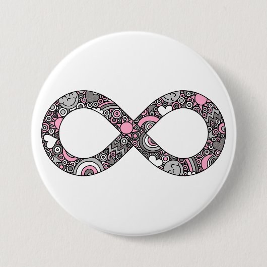 Infinity Neurodiverser Doodle Demigirl Pride Flag Button (Vorderseite)