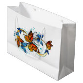 Infinity of Monarch Butterflies Große Geschenktüte (Vorderseite Schrägansicht)