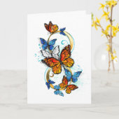 Infinity of Monarch Butterflies Karte (Gelbe Blume)