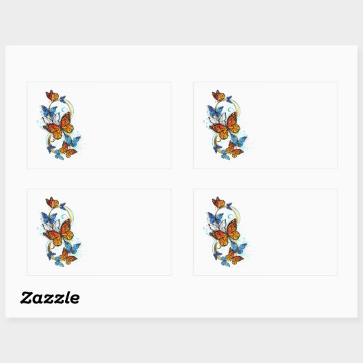 Infinity of Monarch Butterflies Rechteckiger Aufkleber (Blatt)