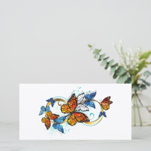 Infinity of Monarch Butterflies Save The Date (Stehend Vorderseite)