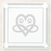Infinity Paw Prints und Herz Glasuntersetzer (Rückseite)