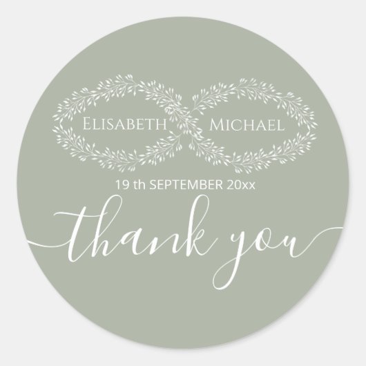 Infinity Salbei botanisch einfache romanische eleg Runder Aufkleber (Vorderseite)