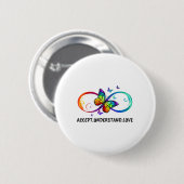 Infinity Sign Accept versteht Liebe Neurodius Button (Vorne & Hinten)