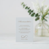 Infinity Sign Blue Wedding Hotel Enclosure Card Begleitkarte (Stehend Vorderseite)