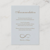 Infinity Sign Blue Wedding Hotel Enclosure Card Begleitkarte (Vorderseite)