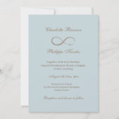 Infinity Sign Dusty Blue Gray Hochzeit Einladung (Vorderseite)