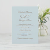 Infinity Sign Dusty Blue Gray Hochzeit Einladung (Stehend Vorderseite)