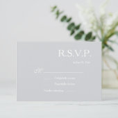 Infinity Sign Dusty Blue Gray White Wedding RSVP Einladung (Stehend Vorderseite)