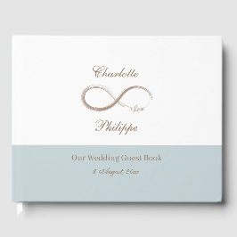 Infinity Sign Dusty Blue White Minimalistisch Wedd Gästebuch