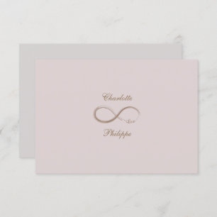 Infinity Sign Dusty Pink Gray Gold Wedding RSVP Einladung
