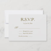 Infinity Sign Einzigartiges Gray Gold White Weddin Einladung (Rückseite)