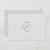 Infinity Sign Gold Grau Individuelle Name Wedding Einladung (Vorne/Hinten)