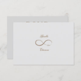 Infinity Sign Gold Grau Individuelle Name Wedding Einladung