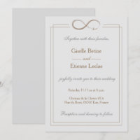 Infinity Sign Gold Light Gray Geometric Wedding