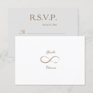 Infinity Sign Gold White Individuelle Name Hochzei Einladung