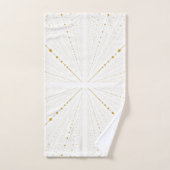 Infinity Space Dots 2 - Weiß und Gold- Badhandtuch Set (Handtuch)