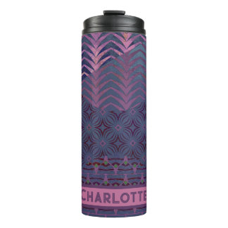 Infinity Star Artsy Navy und Rosa Anpassbar Thermosbecher