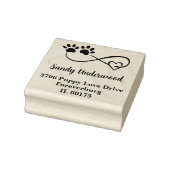 Infinity Symbol Heart & Paws Return Address Stamp Gummistempel (Stempel)