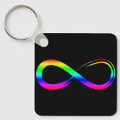 Infinity Symbol Lgbt Gay Pride Rainbow Black Schlüsselanhänger (Vorderseite)