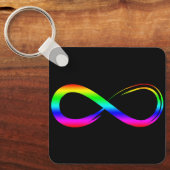 Infinity Symbol Lgbt Gay Pride Rainbow Black Schlüsselanhänger (Vorderseite)