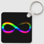 Infinity Symbol Lgbt Gay Pride Rainbow Black Schlüsselanhänger (Rückseite)
